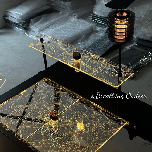 户外露营igt亚克力发光板高等线置物架氛围