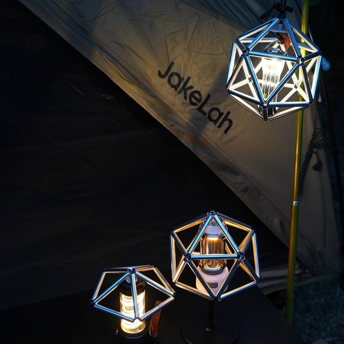 户外露营创意玲珑灯罩多边形灯罩，可换灯片，玩法多样，玩法多样