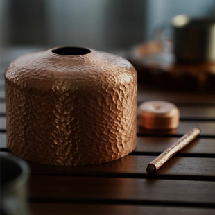 户外露营紫铜锤纹气罐套复古野营汽灯燃料罐煤气罐保护套高山炉灶