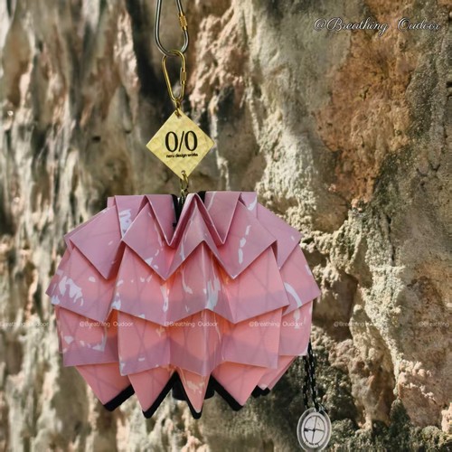 户外露营松果灯罩手工制作pac材质防水可折叠十周年平替樱花粉