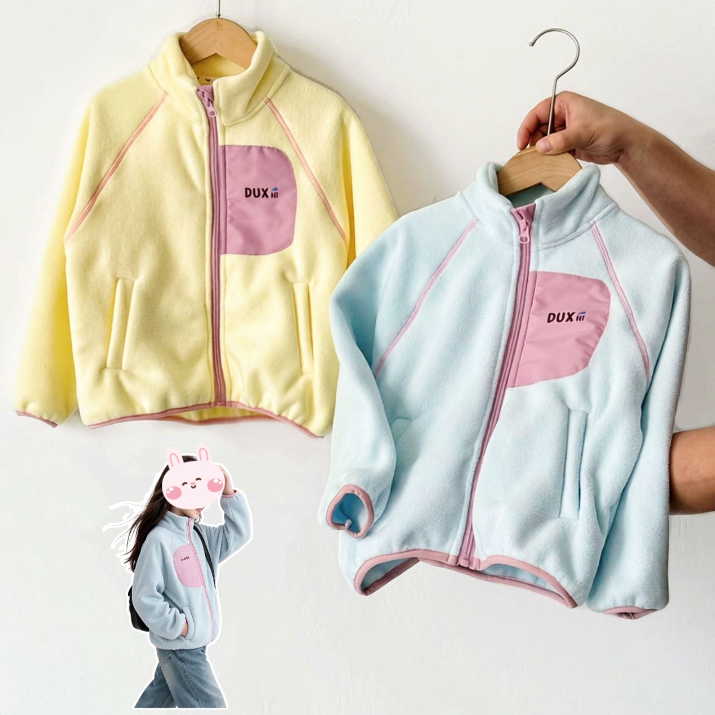 男女童摇粒绒外套秋冬校服神器