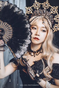 Lolita洛丽塔圣母光环头饰发饰华丽黑色头冠暗黑哥拍照走秀大全套