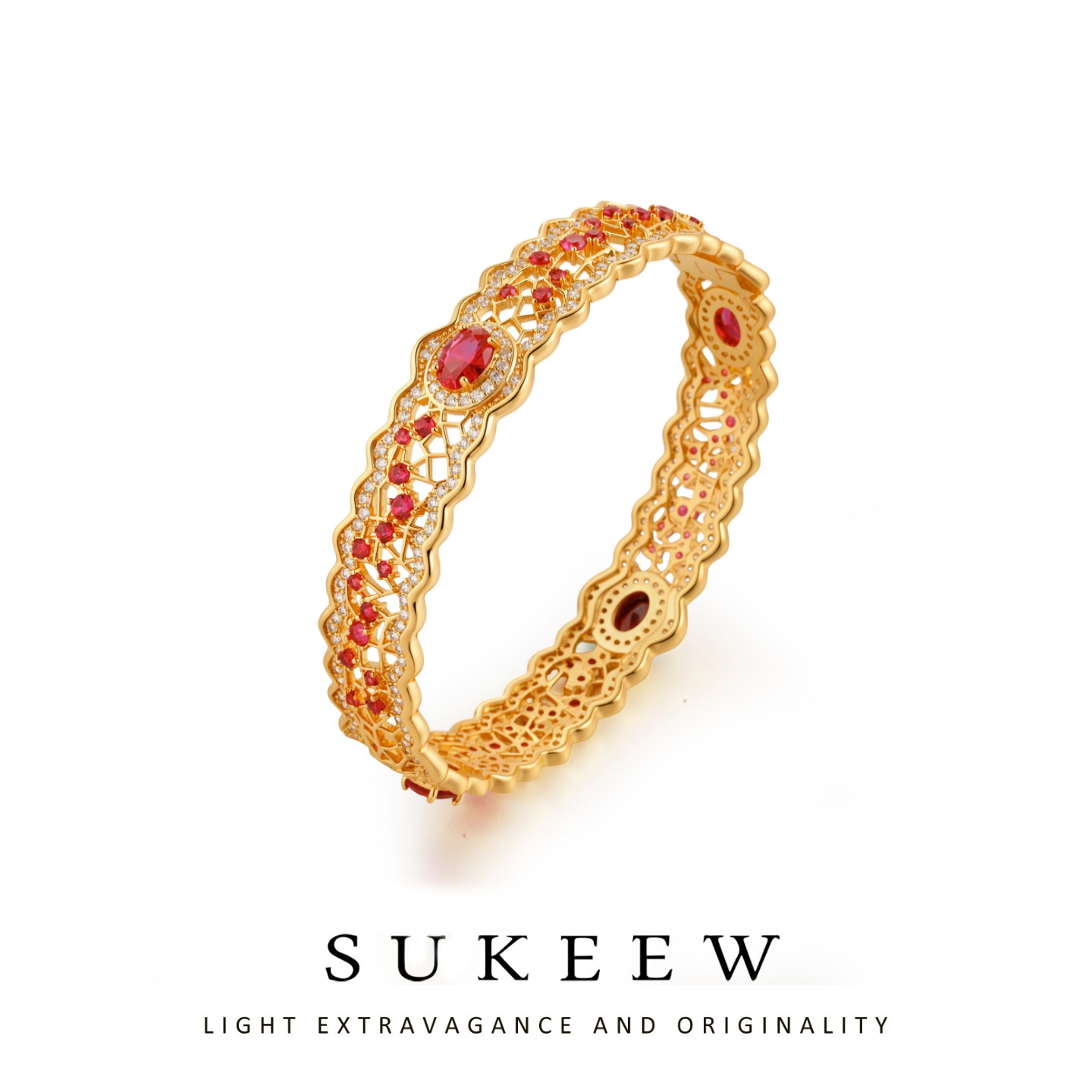 SUKEEW/酥可 【维多利亚】复古红蕾丝贵气手镯275212