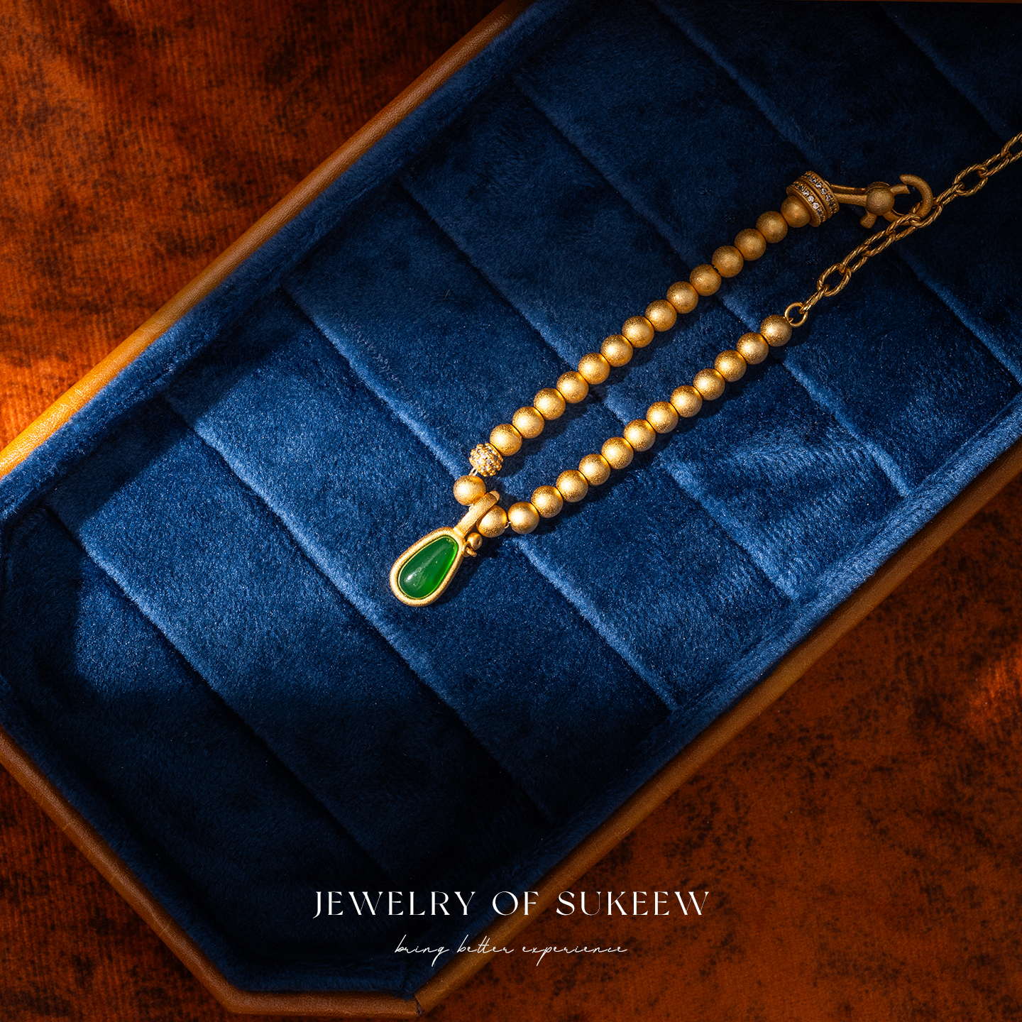 高级感优雅绿豆豆气质手链女