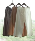 言午葵纯棉舒适好穿轻薄多色九分裤 百搭防透蕾丝家居打底裤