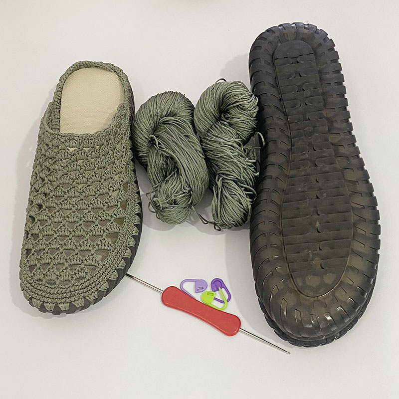 山尖花不是成品！山尖花拖鞋DIY材料包   非成品！买回自己钩