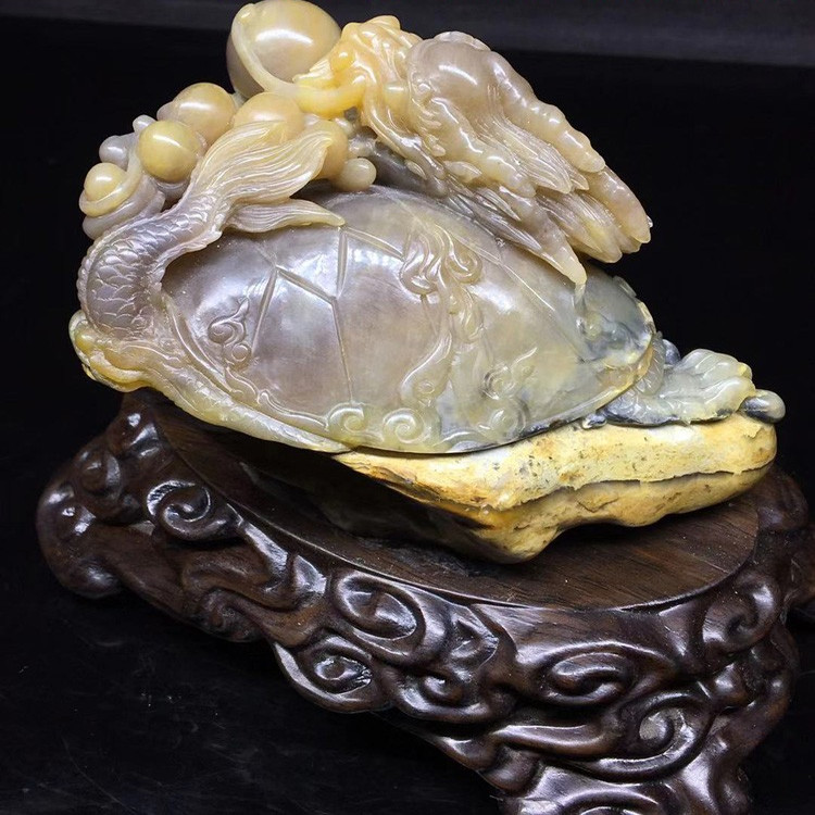 青田石印章寿山芙蓉石四川绿X705手工精品老巴林牛角冻石雕小摆件