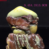 鸡血芙蓉原石寿山蓝星XX589手工精品老青田封门青紫檀石雕小摆件