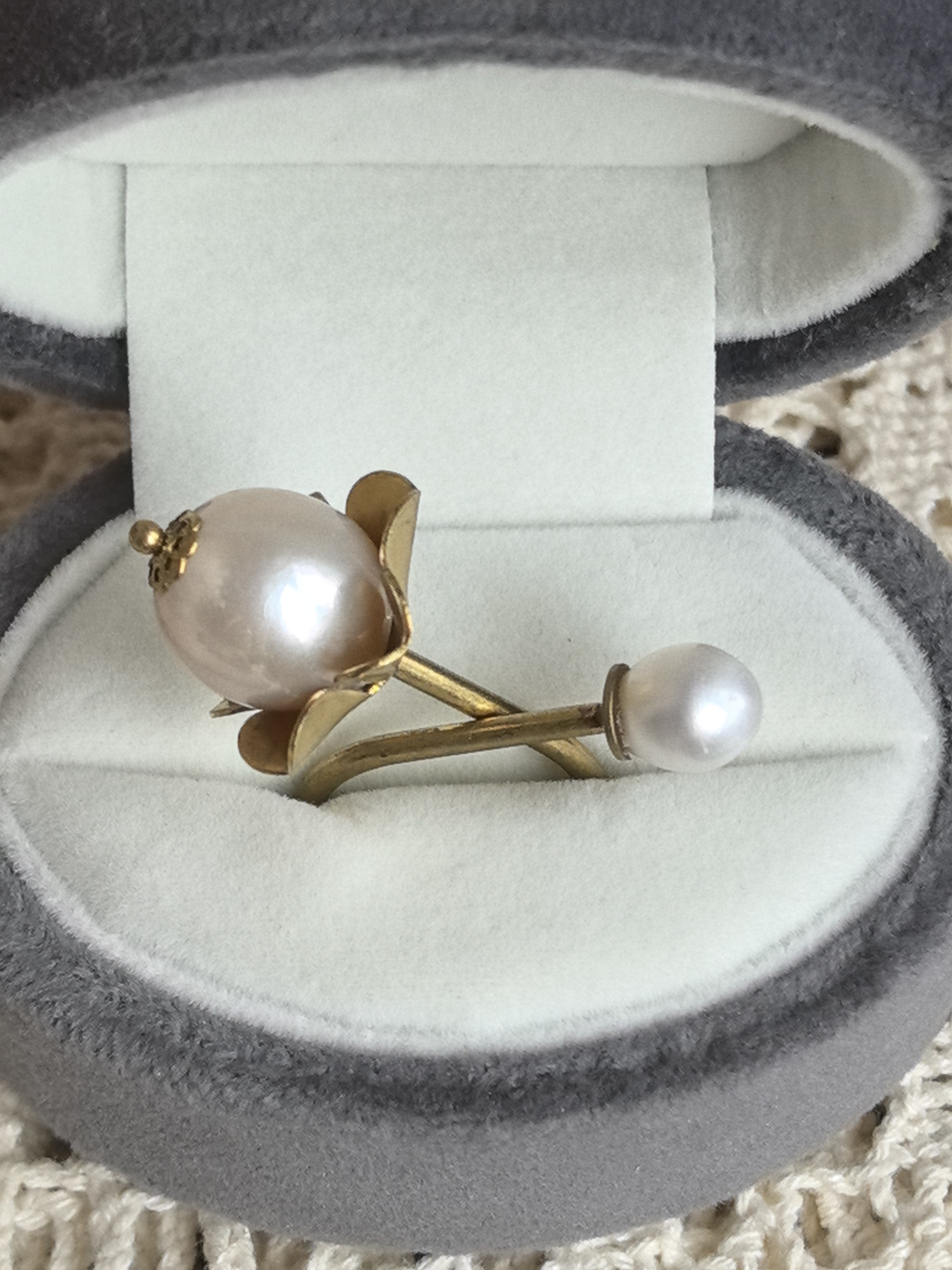 复古即时尚原创设计天然淡水珍珠戒指简约通勤风多功能可做吊坠