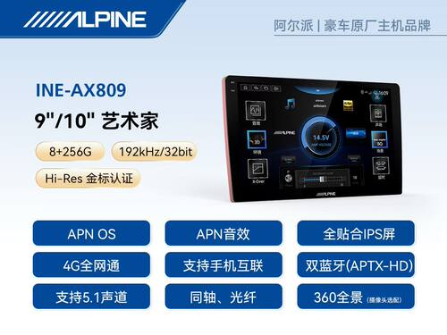 阿尔派艺术家系列AX809全网通高通8核超强音效360全景一体机