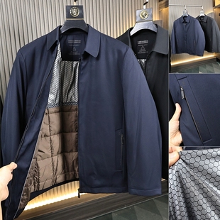一线巨头厂商！ODM公司货！秋冬男士商务行政款绗棉保暖翻领夹克