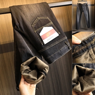秋冬撤柜品牌折扣加绒保暖牛仔裤 一体可过冬 专柜599 男 G货