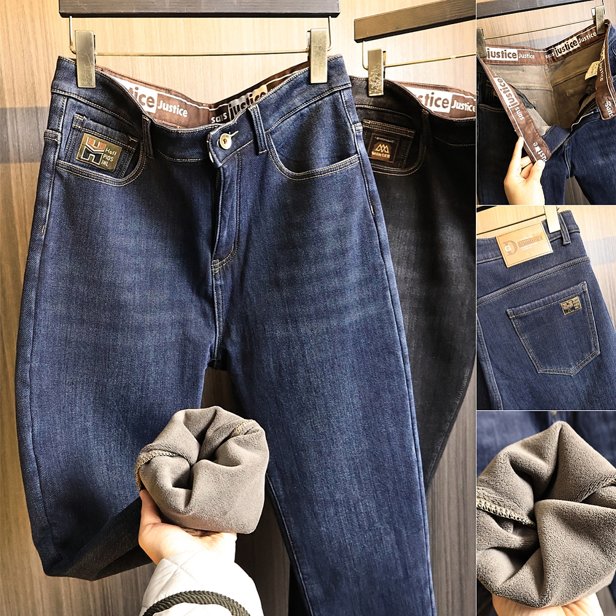 原色水洗好牛！加绒加厚！牛仔裤