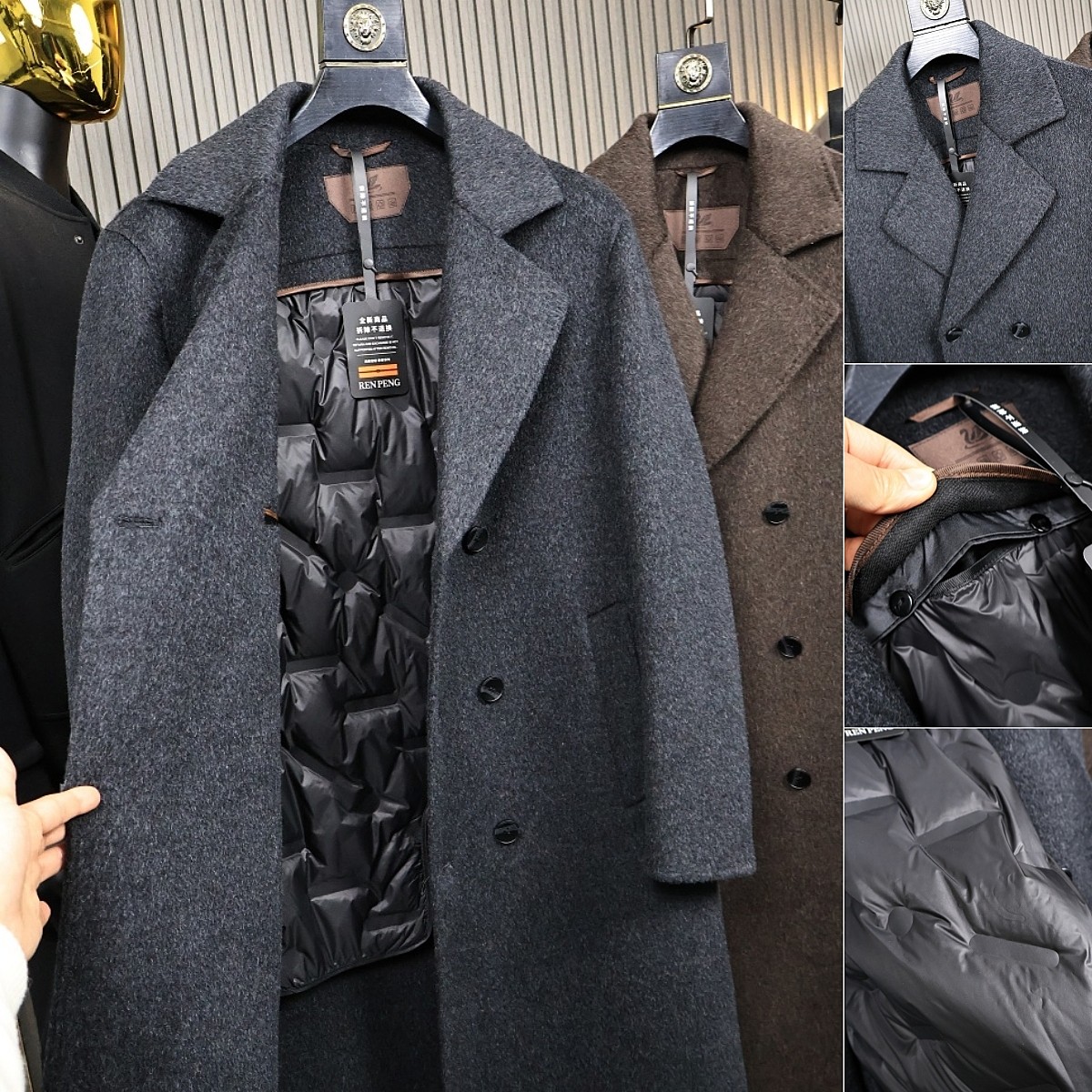 线下5k+！工厂直出！羊毛大衣+可脱卸90鹅绒内胆冬季男士毛呢大衣,男装,毛呢大衣,淘宝优惠券,粉丝福利购,淘宝优惠卷