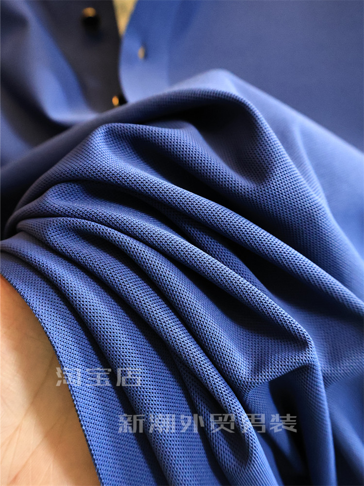 NEGATIVE ION 5A ANTIBACTERIAL NON-MARKING GLUE  SUMMER MENS SOLID COLOR HIGH-END BUSINESS LAPEL STRETCH SHORT SLEEVE POLO