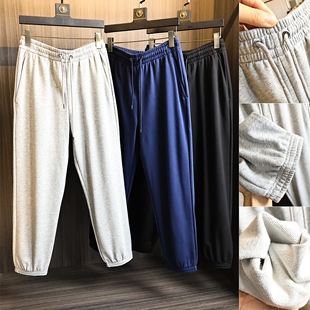 全棉水洗毛圈 休闲裤 秋季 棉织亲肤混纺束脚卫裤 潮 男士 基础牛货