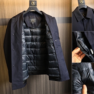 柜1498！防风透气90白鹅绒！秋冬男士行政商务百搭翻领羽绒服外套