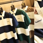 万针字母刺绣 百搭宽松翻领短袖 夏季 撞色时尚 POLO 男士 拼接系列