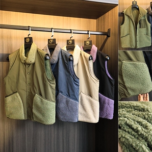 太帅了!双面可穿 仿羊羔绒!秋冬男士纯色百搭户外保暖翻领马甲