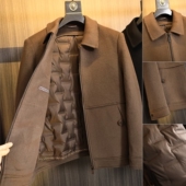 精纺绵羊毛 纯色可脱卸百搭翻领毛呢大衣潮 男士 85%鹅绒内胆 冬季