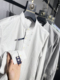秋季 原货 男士 条纹荃棉轻商务休闲长袖 100%COTTON 衬潮衫 亨利领