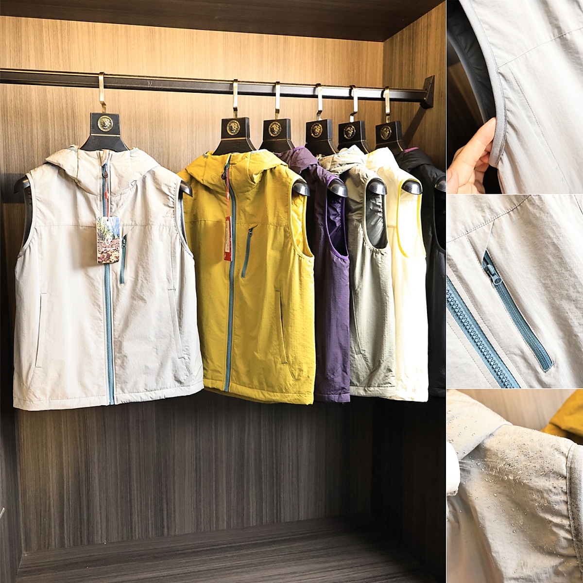 格纹肌理！三防透气！连帽马甲潮