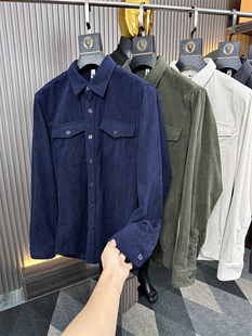 灯芯绒系列 衬衫 shi衣间单 纯色翻领OS宽松长袖 秋冬男士 U单系列