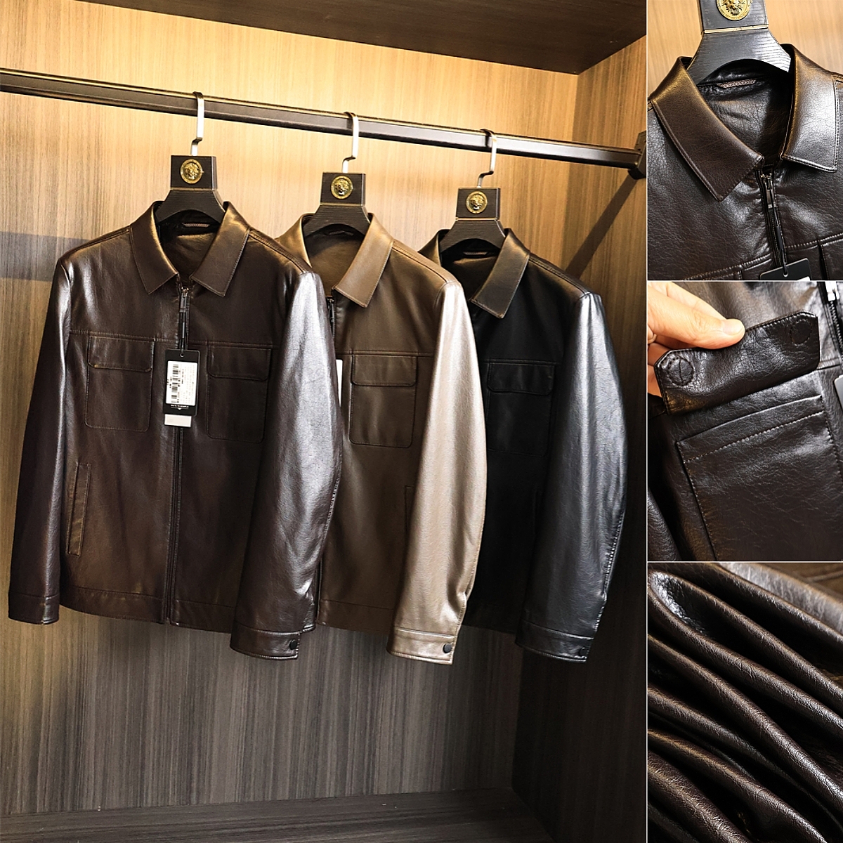 進口提花超纤皮！高端线！皮衣潮