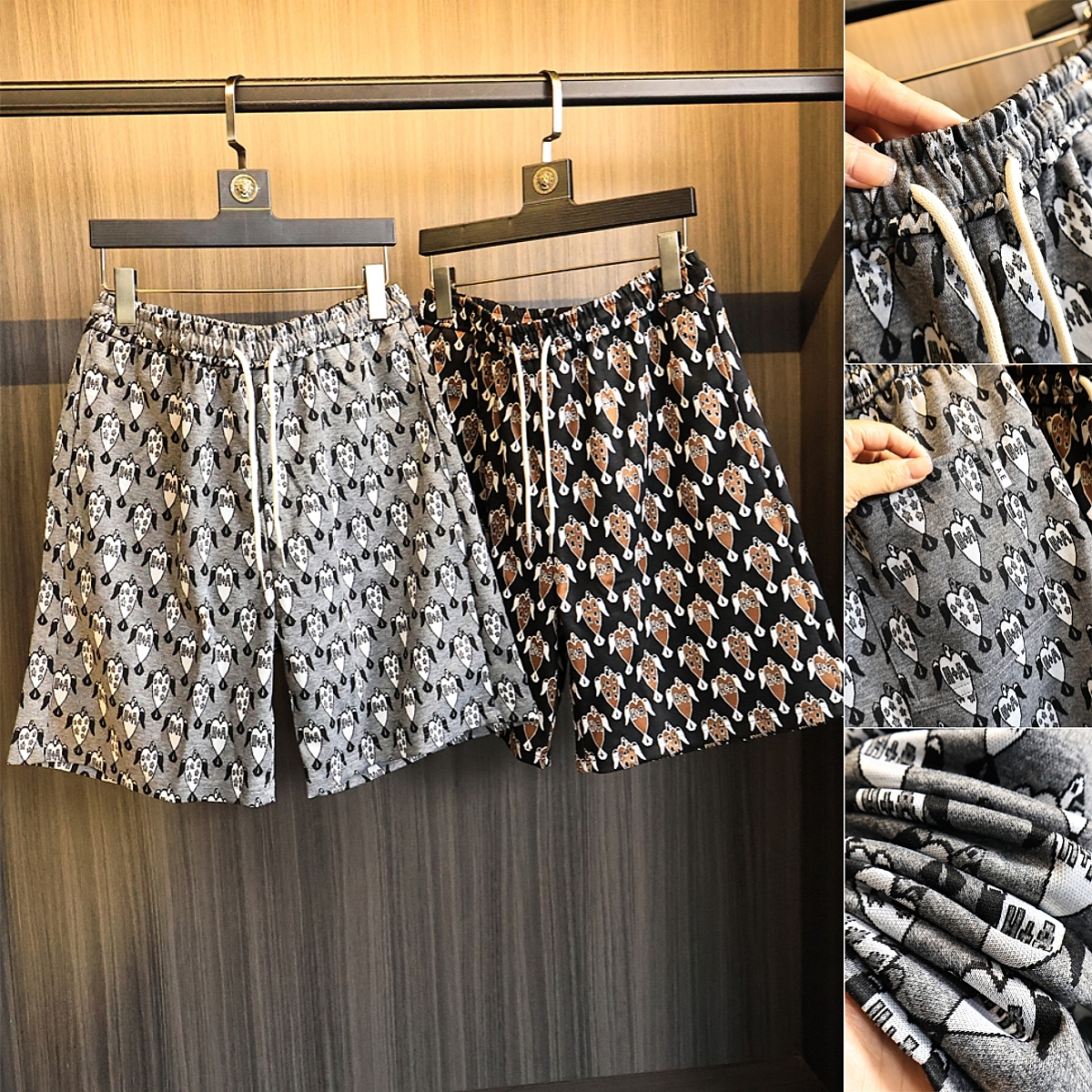 日系复古针织提花！2025年夏季男士美式嘻哈运动休闲透气直筒短裤