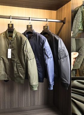 捡漏！走U品订单！绗棉保暖！秋冬男士加厚宽松MA1棒球领棉衣外套