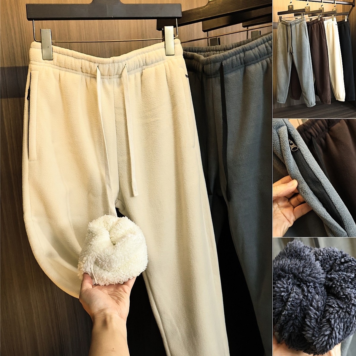 真暖！摇粒绒+加厚珊瑚绒！秋冬男士纯色保暖时尚直筒休闲裤长裤,男装,卫裤,淘宝优惠券,粉丝福利购,淘宝优惠卷