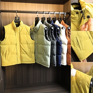 户外牛货!高性价比!秋冬男士加厚保暖防水科技立领棉马甲外套潮