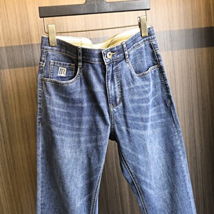 撤柜单亲肤弹力直筒休闲牛仔裤 重磅水洗复古 男士 春季 磨白水洗