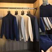 慵懒风十足 毛衣潮 纯色半高领柔软舒适针织衫 亲肤细腻 秋冬男士