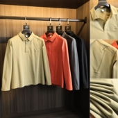 Polo衫 针织弹力布 户外运动侧肩袋翻领长袖 2025夏季 男 吸湿速干