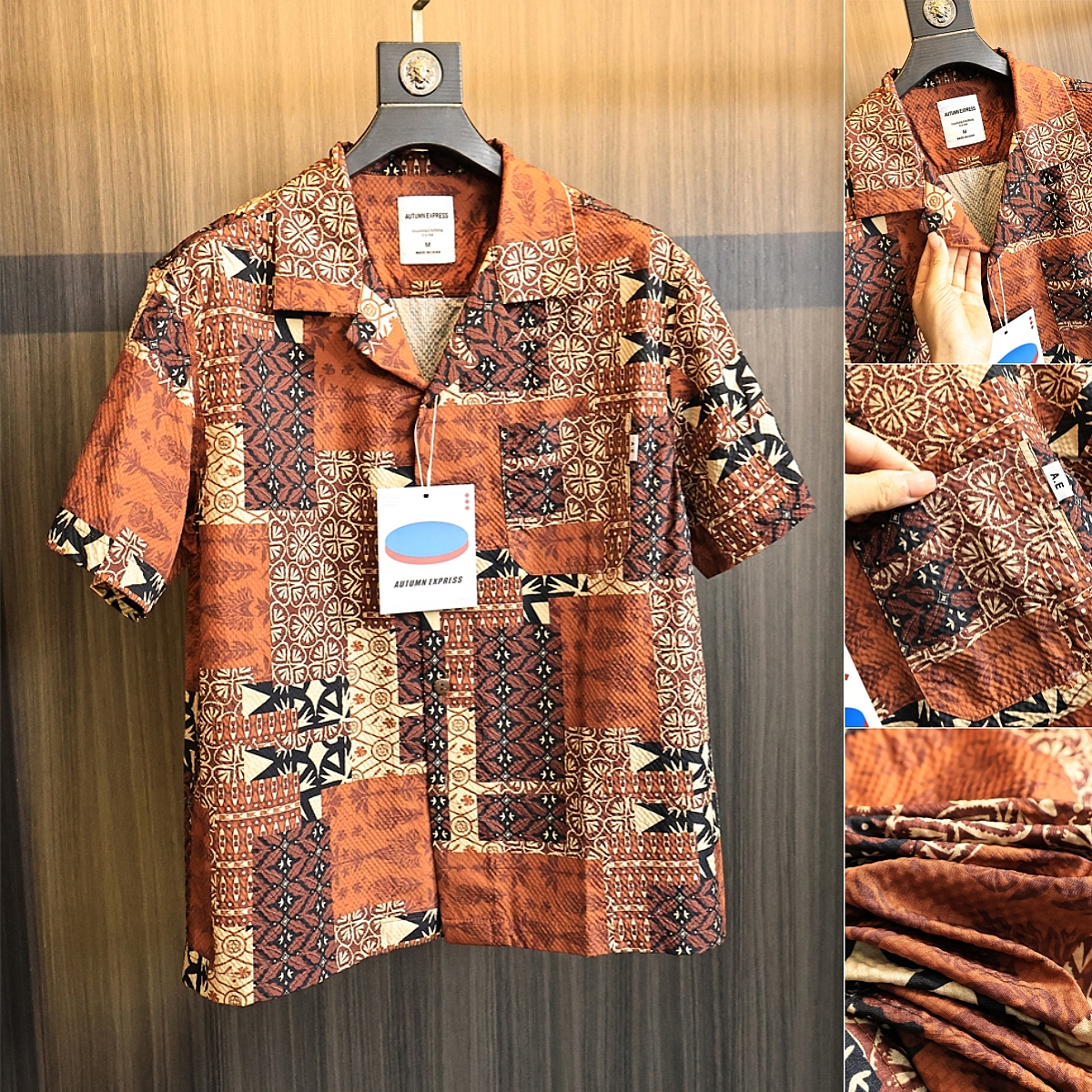 【巴洛克几何印花】凉感短袖衬衫