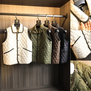 夹棉防水翻领马甲男 秋冬纯色翻领无袖 日系设计师线 轻量化保暖