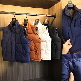 纯色保暖绗棉无袖 秋冬男士 立领棉服棉马甲 ODM公司货 实用耐穿