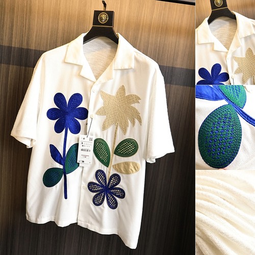 西班牙订单！镂空刺绣！短袖衬衫