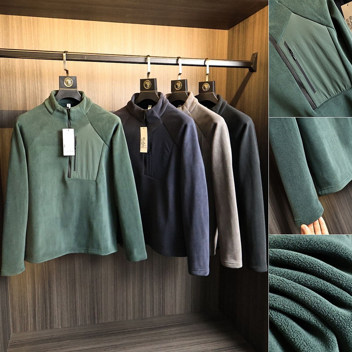 高端双面奥粒绒！半拉链长袖卫衣