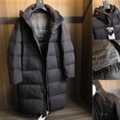 蓬松度 三防面料 秋冬男士 600 纯色高充绒纯色中长款 保暖羽绒服