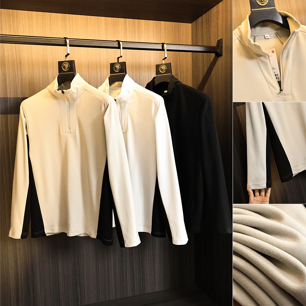 保暖聚热!双面磨绒!长袖T恤