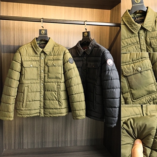 风翻领棉衣外套 轻薄防风保暖绗缝夹棉工装 加拿大北美单 秋冬男士