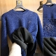 H系牛货 潮 纯色加厚保暖舒服弹力圆领针织衫 加绒雪尼尔 秋冬男士