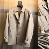 纯色百搭大翻领中长款 欧线高端成衣 男士 秋季 风衣外套 绅士法则