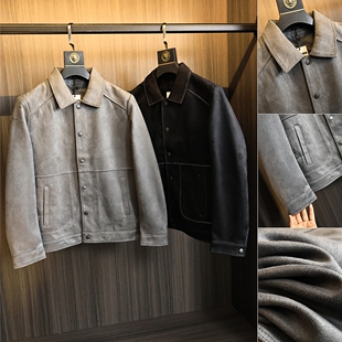 百搭工装 高端琎口 男士 2025年春季 翻领宽松休闲夹克外套 麂皮绒