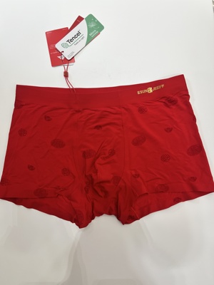 伊尚杰男士红色内裤56126本命年莫代尔无痕抗菌红运裤头中腰平脚
