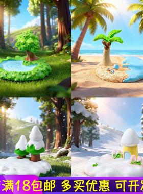 树脂仿真苔藓微景观车载摆件