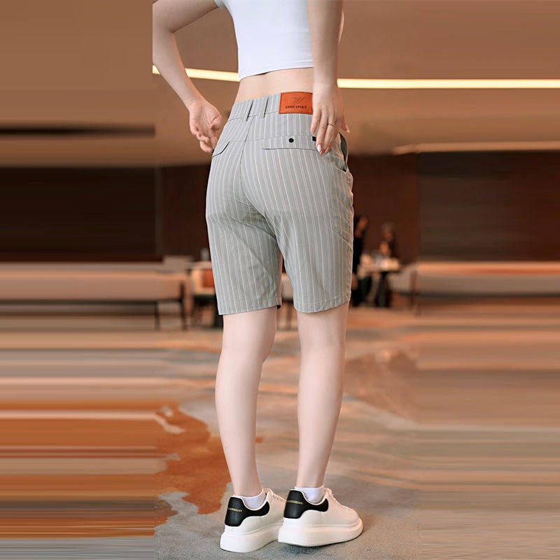 高端冰丝休闲短裤男夏季薄款凉感透气条纹五分短裤子2025新款男裤,男装,短裤,淘宝优惠券,粉丝福利购,淘宝优惠卷