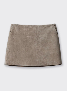 真皮皮裙秋冬新款做旧羊皮反绒简约包臀短裙半身裙显瘦